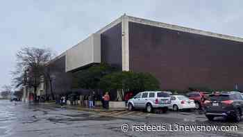 Hundreds of people line up in the cold for COVID-19 tests