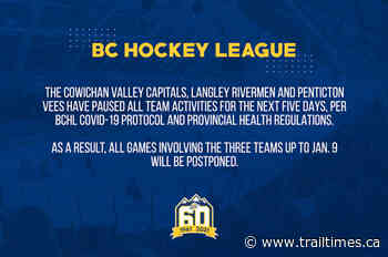 3 BCHL teams have games postponed due to COVID-19 - Trail Times