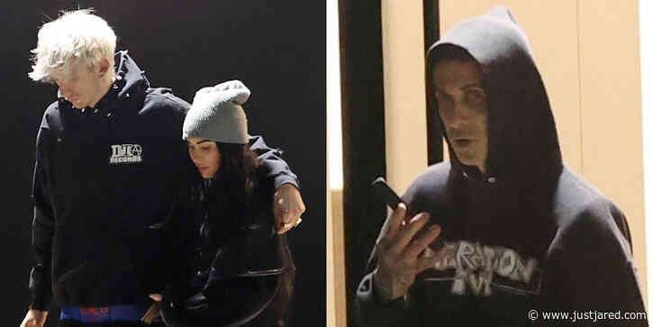 Machine Gun Kelly & Megan Fox Meet Up with Travis Barker at His Calabasas Studio