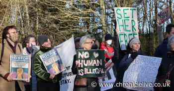 Asylum campaigners gather outside County Durham detention centre to show support for women inside - Chronicle Live