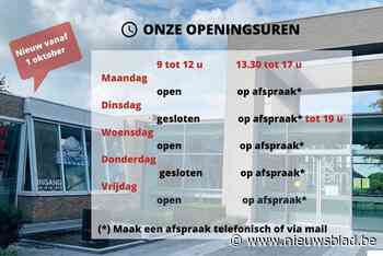 Openingsuren gemeentehuis veranderen in oktober (Pittem) - nieuwsblad.be