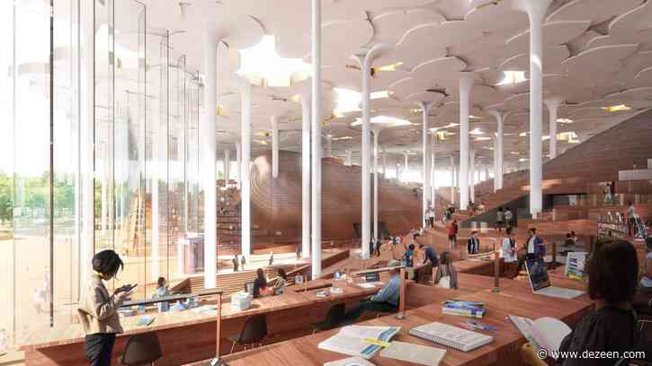 Snøhetta designs library in Beijing to resemble a ginkgo-tree forest