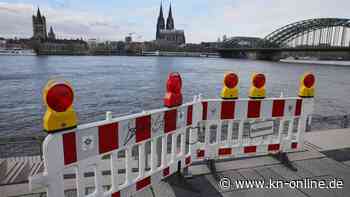 Hochwasser im Rhein bei Köln - Höchststand am Freitag erwartet