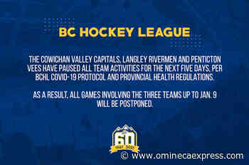 3 BCHL teams have games postponed due to COVID-19 - Omineca Express