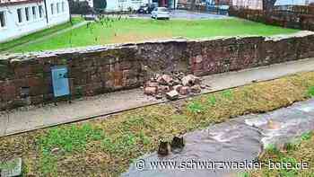 Folgen des Dauerregens: Hangrutsch und Mauereinsturz in Bad Herrenalb