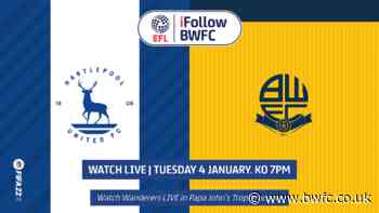 Watch Live: Hartlepool United vs. Wanderers - News - Bolton Wanderers