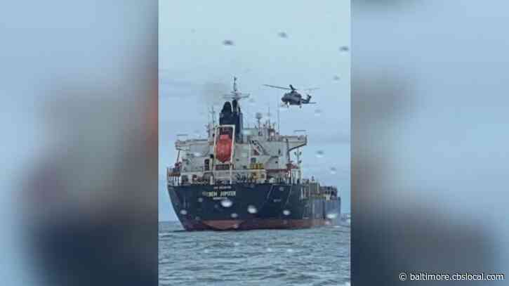 State Police Helicopter Hoists Shipman From Chesapeake Bay During Medical Emergency