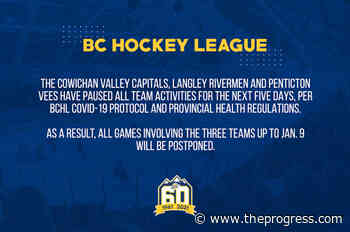 3 BCHL teams have games postponed due to COVID-19 – Chilliwack Progress - Chilliwack Progress