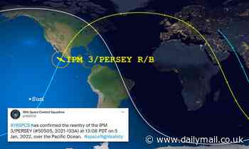 Out-of-control 4-ton Russian rocket stage reenters Earth's atmosphere over the Pacific Ocean
