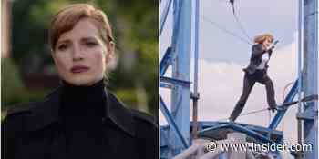 Jessica Chastain ran along beam '40 to 50 feet' in the air in heels, 'The 355' director says - Insider