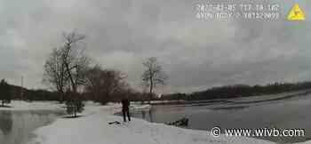 Lewiston police officer rescues dog from frozen lake