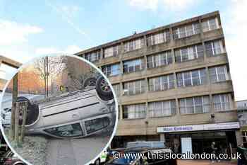 Car crash blocked Northwick Park Hospital car park