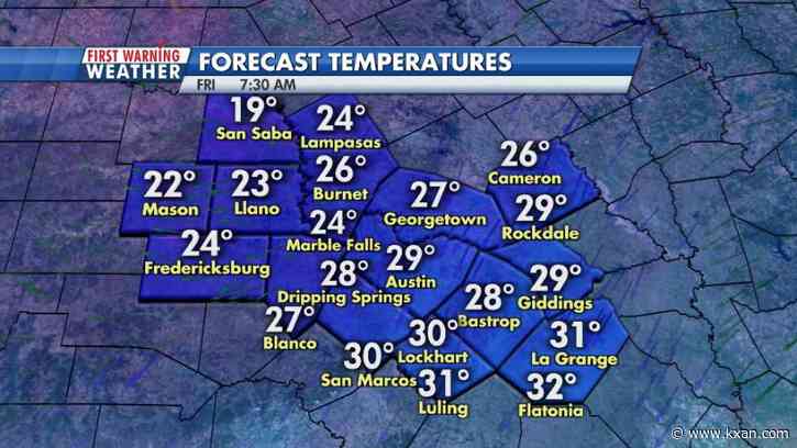 Freezing cold Friday morning; rain returns late in the day