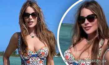 Sofia Vergara shows off her figure in a swimsuit on the eve of her 49th birthday - Daily Mail