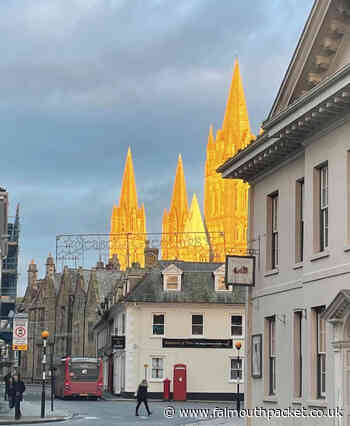 Truro Cathedral in Cornwall catches winter sun in unusual photo - Falmouth Packet