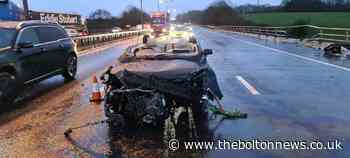 M6 between junctions 26 and 27 shut after driver cut from crashed car