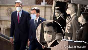 Sánchez se pone con el Rey la mascarilla con la bandera de España que nunca luce en Cataluña - Okdiario