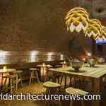 Saunas and parks behind ArchPoint's craft beer Parka Bar in Moscow