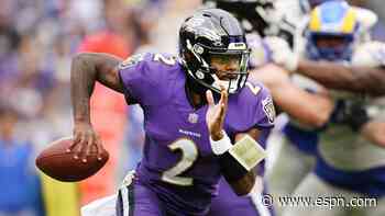 Jackson again out; Huntley to start for Ravens