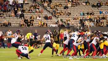 David Cote boots game-winning field goal as Alouettes nip Ticats 23-20 in overtime - CTV News Montreal