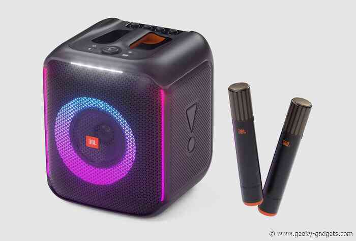 JBL PartyBox Encore 100W karaoke speaker with wireless microphones & lightshow