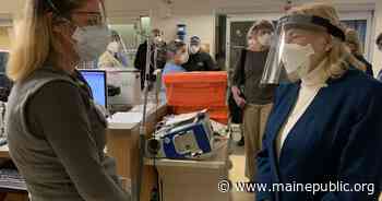 Mills thanks workers at Maine Medical Center as COVID-19 hospitalizations hit record high - Maine Public