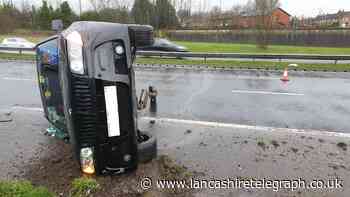 Child not in car seat 'miraculously' unharmed after car flips