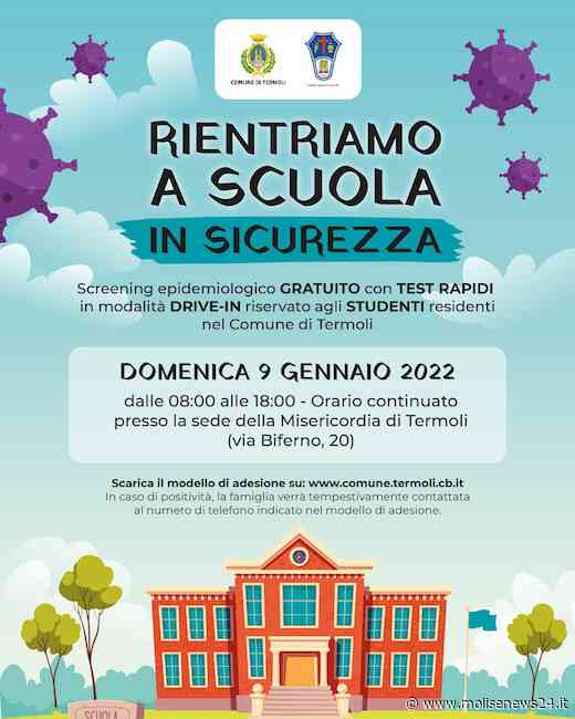 Termoli, screening epidemiologico gratuito il 9 gennaio 2022 - Molise News 24