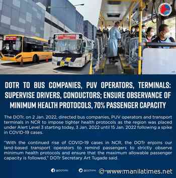 DoTr: Transport sector follows 70% capacity protocol - The Manila Times