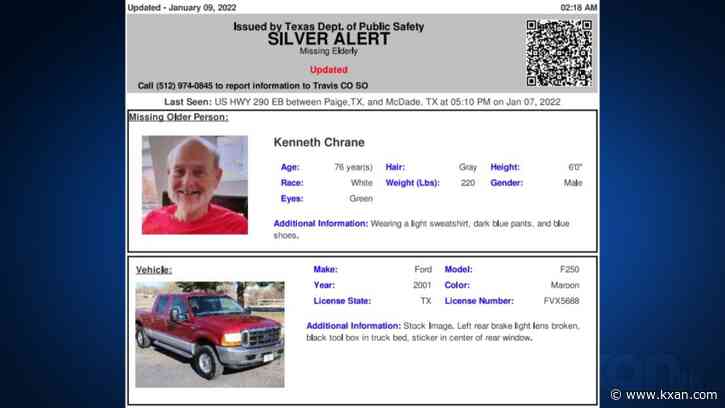 Silver Alert issued for missing Travis County man last seen driving east on Saturday