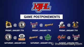 Leafs vs Rebels Saturday night game postponed — KIJHL - The Nelson Daily