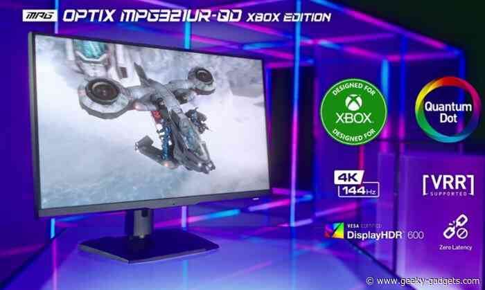 MSI Xbox monitor 4K gaming display with 3840 x 2160 pixel resolution