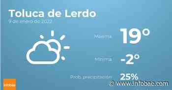 Previsión meteorológica: El tiempo hoy en Toluca de Lerdo, 9 de enero - infobae