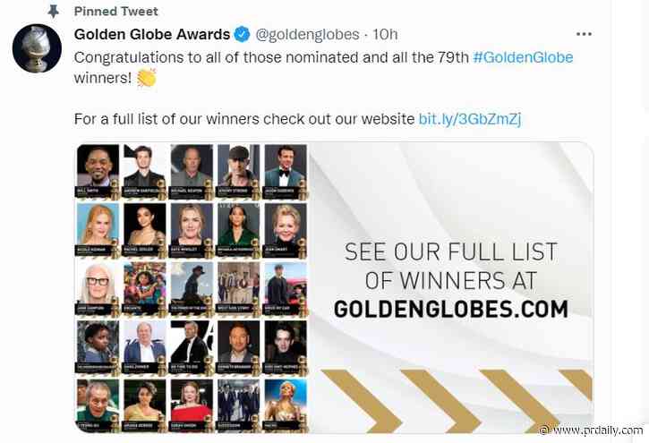 Golden Globes shares winners on Twitter, 58% of workers report constantly checking messages, and CDC admits to communication mistakes