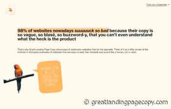 Great Landing Page Copy - A collection of great landing page copywriting examples