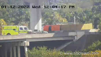 Tractor-Trailer Overturns on I-95 Ramp to Palmetto Expressway