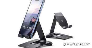 Use this discounted adjustable phone stand while charging, streaming and more     - CNET