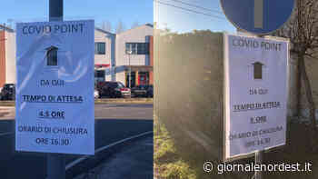 Oderzo/devi andare al Covid Point? I cartelli ti dicono quanto ti manca - Giornale Nord Est
