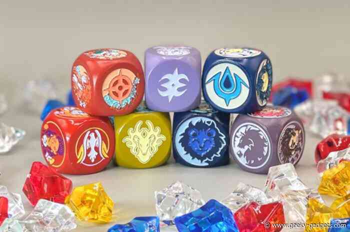 Custom D6 metal dice inspired by Amanda Lapalm’s metal Yugioh dice