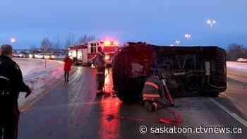 Saskatoon firefighters pull 4 children, 1 adult from vehicle flipped on its side - CTV News Saskatoon
