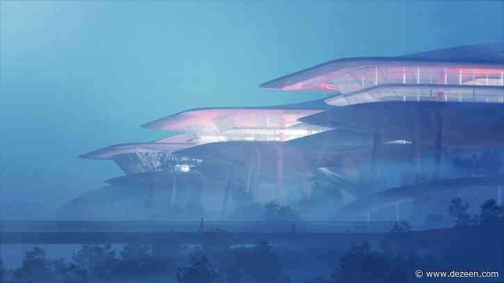 MAD models "futuristic" cruise terminal in China on gantry cranes