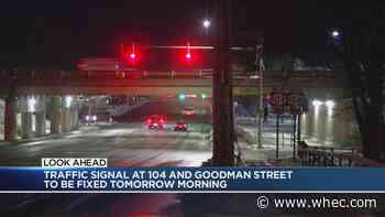 Good Question: When will the traffic light at Route 104 and Goodman Street be fixed?