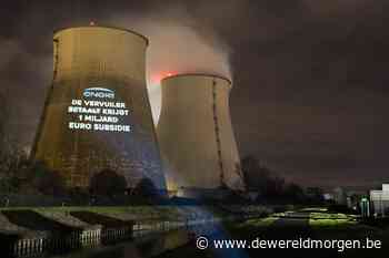 Guerillaprojectie op gascentrale Vilvoorde: "De 1,5 graden grens ligt hier" - DeWereldMorgen.be