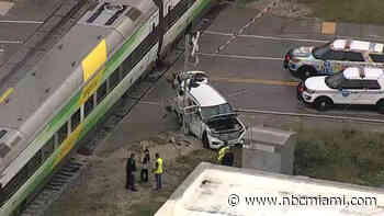 2 Hospitalized After Brightline Train Hits SUV in Miami