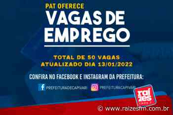 PAT de Capivari oferece de 50 vagas de emprego - Raizes FM