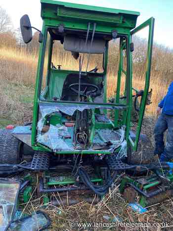 Blackburn football club's lawn mower torched, with vandals returning weeks later to steal engine