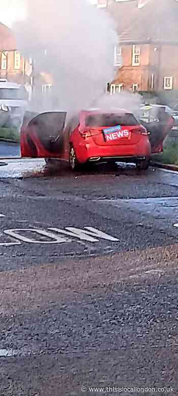Driver runs off as car catches fire in Tottenham