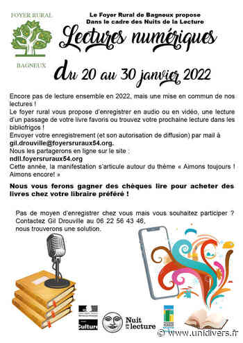 Lectures numériques Foyer rural de Bagneux jeudi 20 janvier 2022 - Unidivers