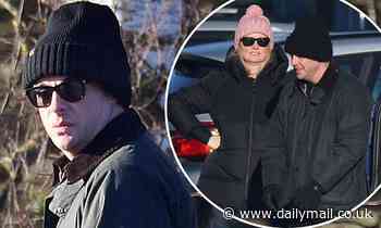 Ant McPartlin dons a black jacket as he enjoys a wintery dog walk with his wife Anne-Marie Corbett