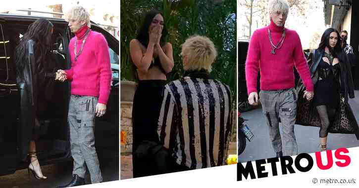 Megan Fox and Machine Gun Kelly serve freshly-betrothed looks after blood-drinking proposal